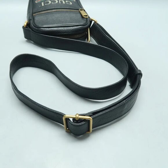 GUCCI Print Black Leather Shoulder Bag 801-012125 - Picture 8 of 12